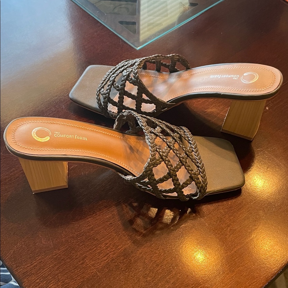 Casadei Braided Block Heel Sandals - dark green - Picture 3 of 3